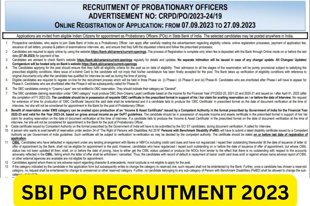 SBI PO Recruitment 2023 Notification Out: Check Exam Date, Eligibility, Etc | The Rising India